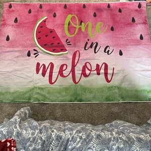 “One in a melon” 1st birthday banner